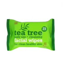 Tea Tree Facial Wipes Twin Pack-25wipes	